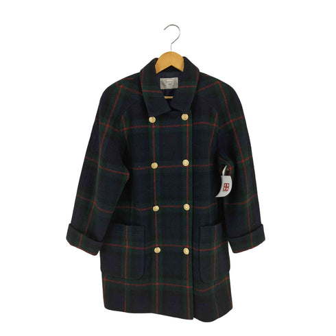 アリスバーリー Aylesbury 金ボタン ダブル チェック コート レディース